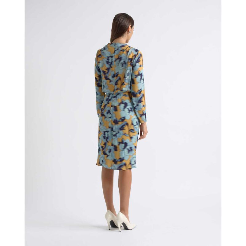 Cue Blurred Floral Drape Mini Dress image number 1